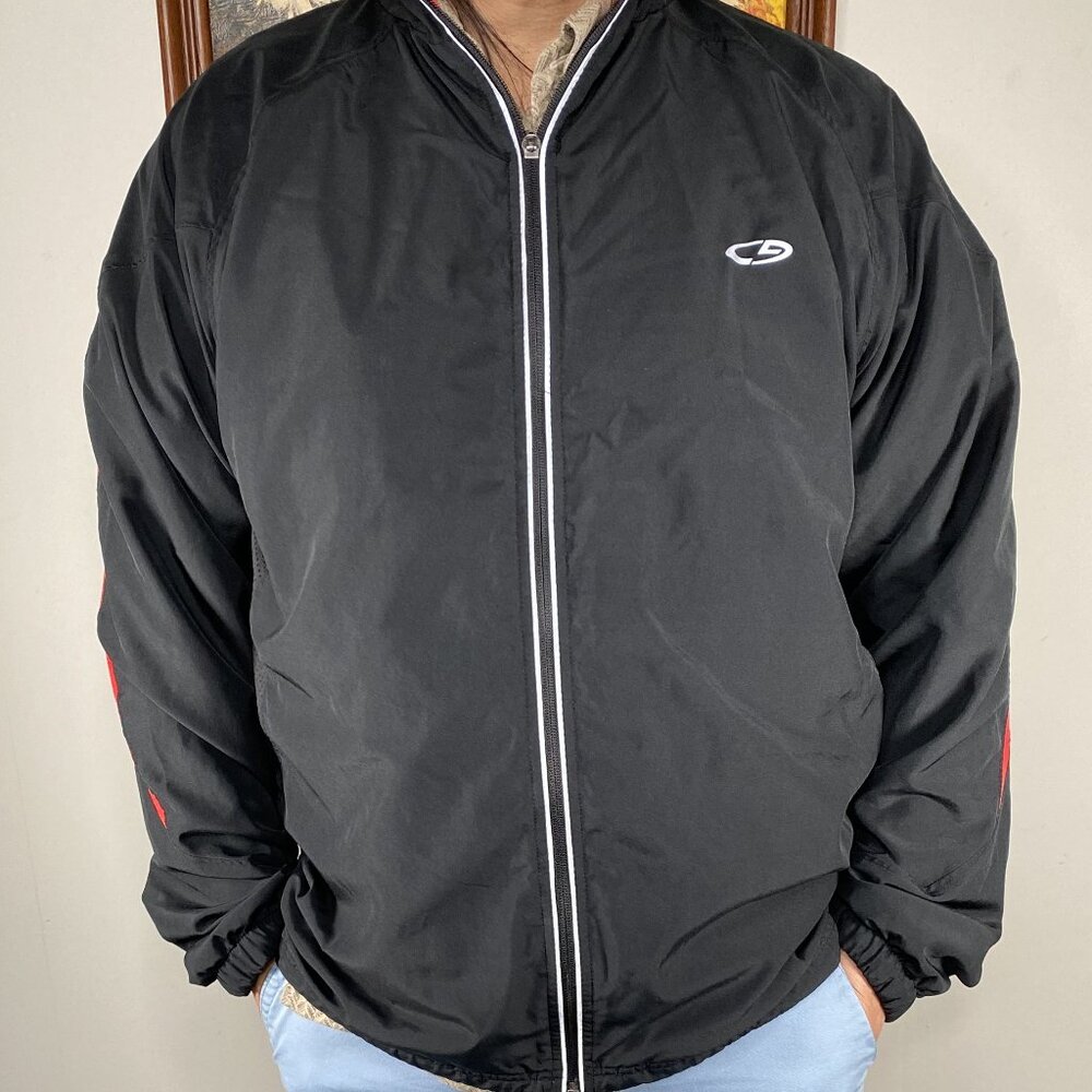 Champion Rain Jacket Men's Large Black Logo Casual Logo Outdoor